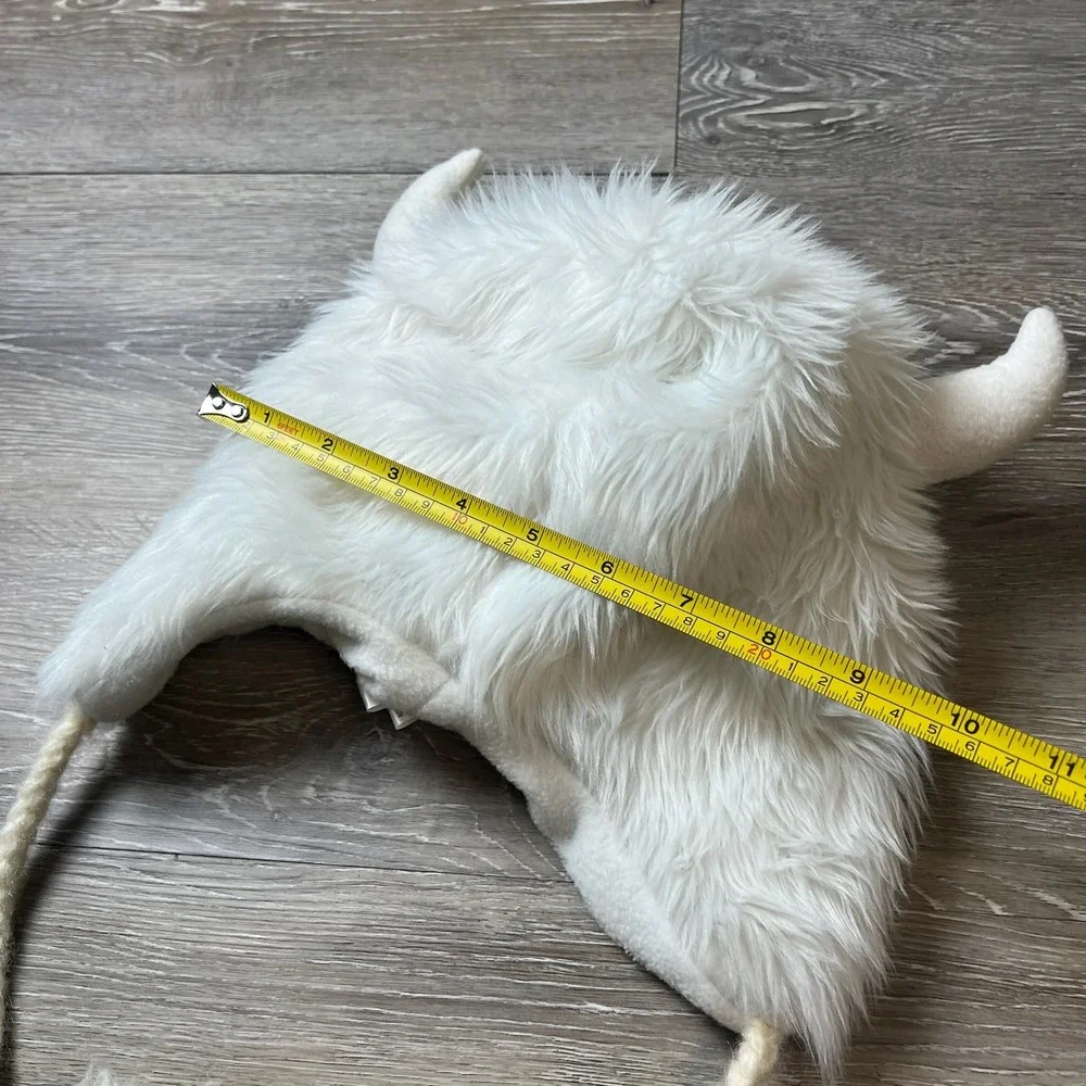 Knitwits Yeti Monster Trapper Hat Unisex OS White Wool Faux Fur Earflap Beanie